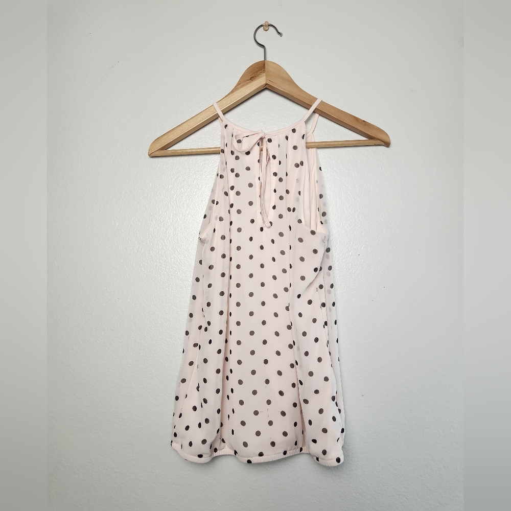 Express Pink Polka Dots Blouse - Picture 3 of 5